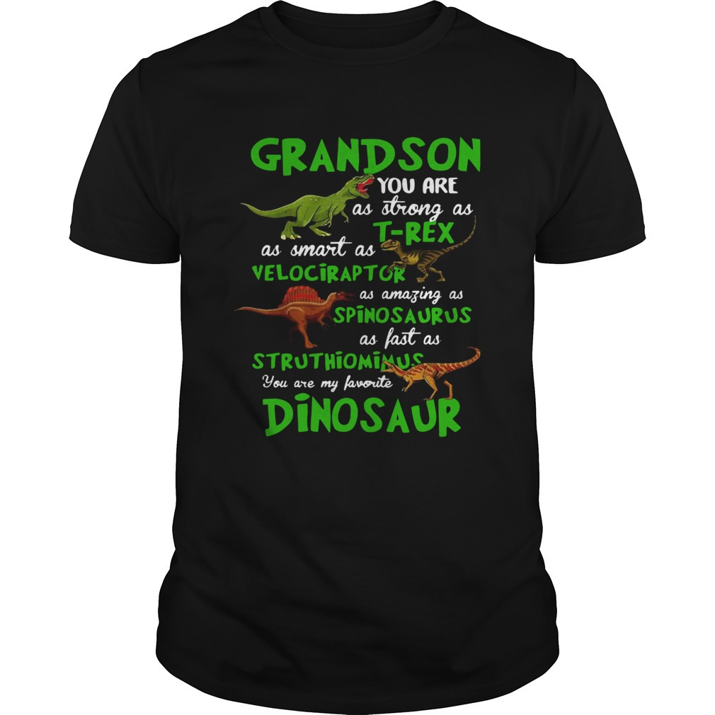 Grandson You Are As Strong As Trex As Smart As Velociraptor As Amazing Shirt